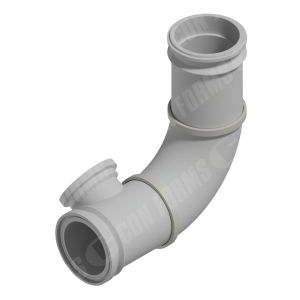 CCI-Lined Deck Elbow - CCI-Lined Deck Elbow | ID: DN150/5.75" | BA: 90.00° | Sermac CCI M/F | Tan: 8.7" / 12.4" |  w/ 5" port