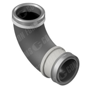 CCI-Lined Deck Elbow - CCI-Lined Deck Elbow | ID: DN150/5.75" | BA: 90.00° | Euro M/F | Tan: 4.6" | 248 x 321