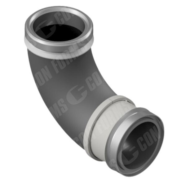 CCI-Lined Deck Elbow - CCI-Lined Deck Elbow | ID: DN150/5.75" | BA: 90.00° | Euro M/F | Tan: 4.6" | 248 x 321
