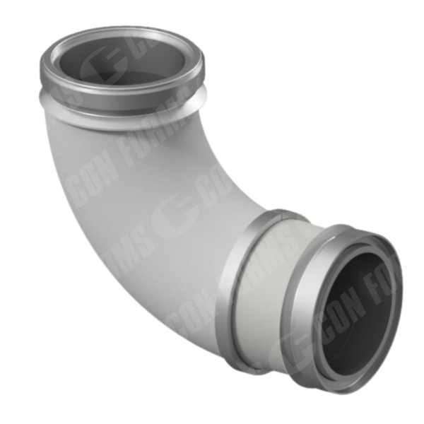 CCI-Lined Deck Elbow - CCI-Lined Deck Elbow | ID: DN150/5.75" | BA: 90.00° | Euro M/F | Tan: 4.6" | 248 x 319