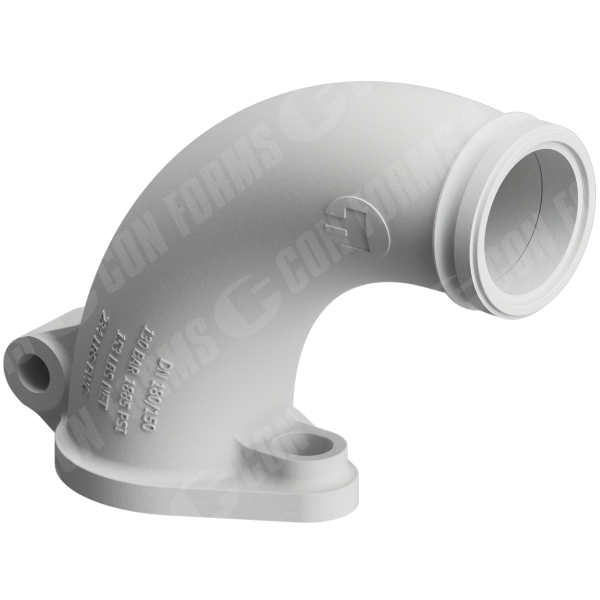 Advantage Hinged Valve Outlet (Swingout Elbow) - Hinged Valve Outlet | DN150/6"- DN180/7" | Euro Male | BA: 90.00° | 369 x 429mm | Schwing | HT