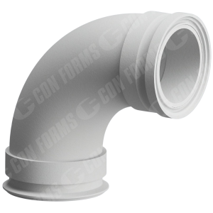 CCI-Lined Deck Elbow - CCI-Lined Deck Elbow | ID: DN150/5.75" | BA: 90.00° | ZX CCI M/F | 281 x 286mm | 3" Long Weld Rings