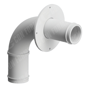 CCI-Lined Boom Elbow - CCI-Lined Boom Elbow | ID: DN125/4.8" | BA: 90.00° | Metric | Tan: 16.1" / 8.3" | w/ Plate
