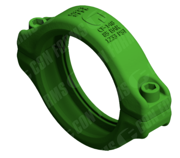 Two-Bolt Coupling/Clamp - Coupling | Two-Bolt | ID: 148MM | Metric | w/ Grease Fittings