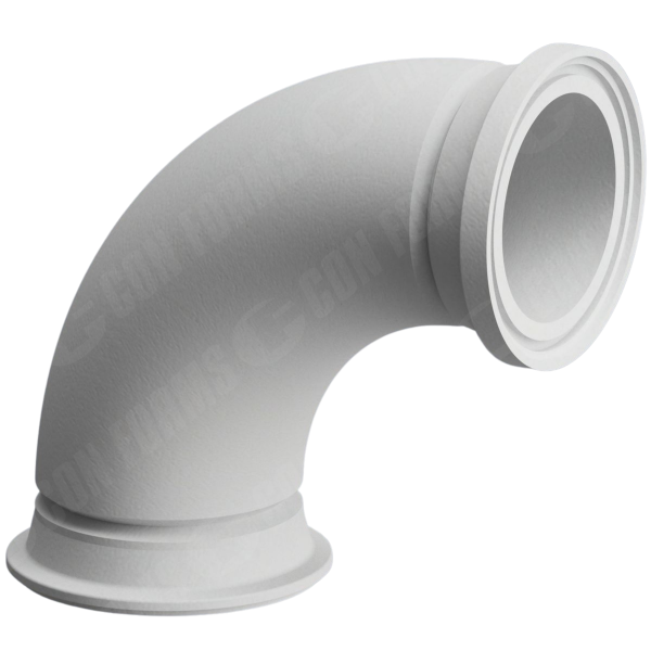 Guardian Cast Manganese Backend Elbow - Cast Manganese Boom Elbow | ID: DN150/5.75" to 5.43" Reduction | BA: 90.00° | M/F | 281 x 286mm | HT