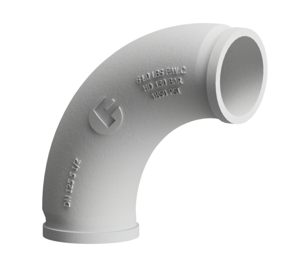 Guardian Cast Manganese Boom Elbow - Cast Manganese Boom Elbow | ID: DN125/4.8" | BA: 90.00° | Metric | 180 x 180mm | CLR 5.8" | HT
