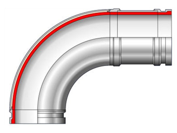 Esser 900 Elbow/Bend - Esser 900 Elbow | ID: DN120/4.7" | BA: 90 | SK (Metric) | Tan: 160mm | 275 x 590