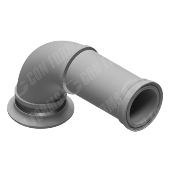 CCI-Lined Deck Elbow - CCI-Lined Deck Elbow | ID: DN150/5.75" | BA: 90.00° | ZX Female / 8" ZX Male | Tan: 13.47" | 288 x 542